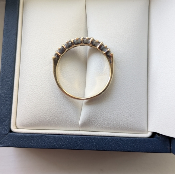 14k gold and CZ half eternity ring - Picture 8 of 9